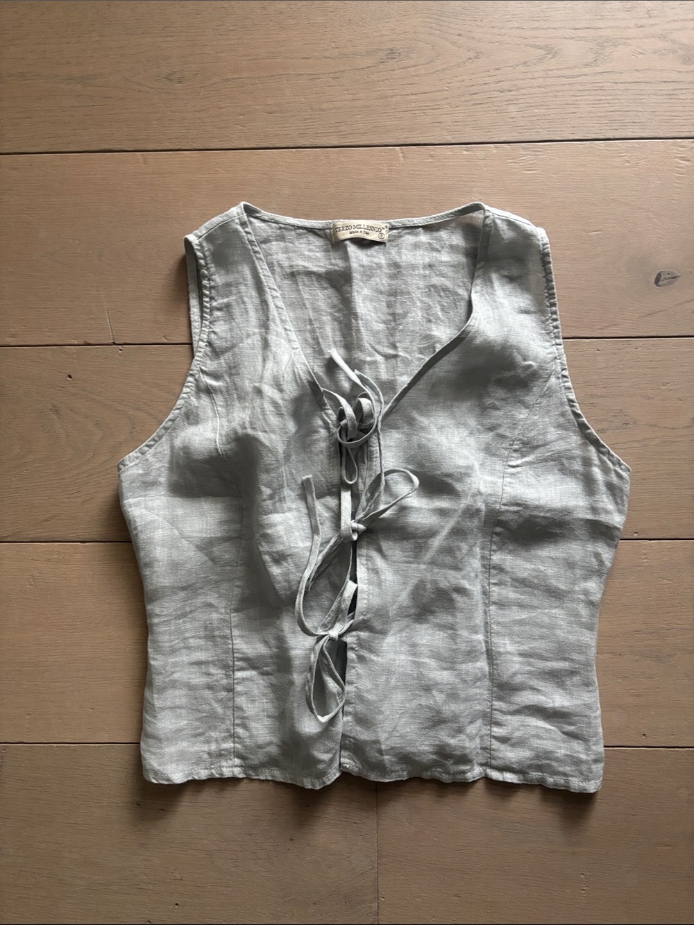 Tie front linen top